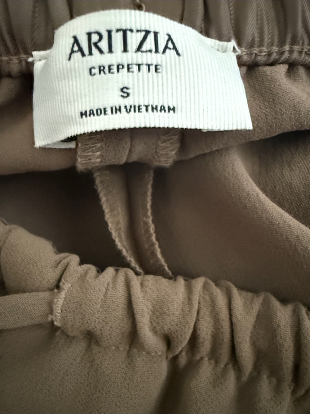 Aritzia Artisan Pants Crepette, size small, Cola Taupe - Picture 4 of 5